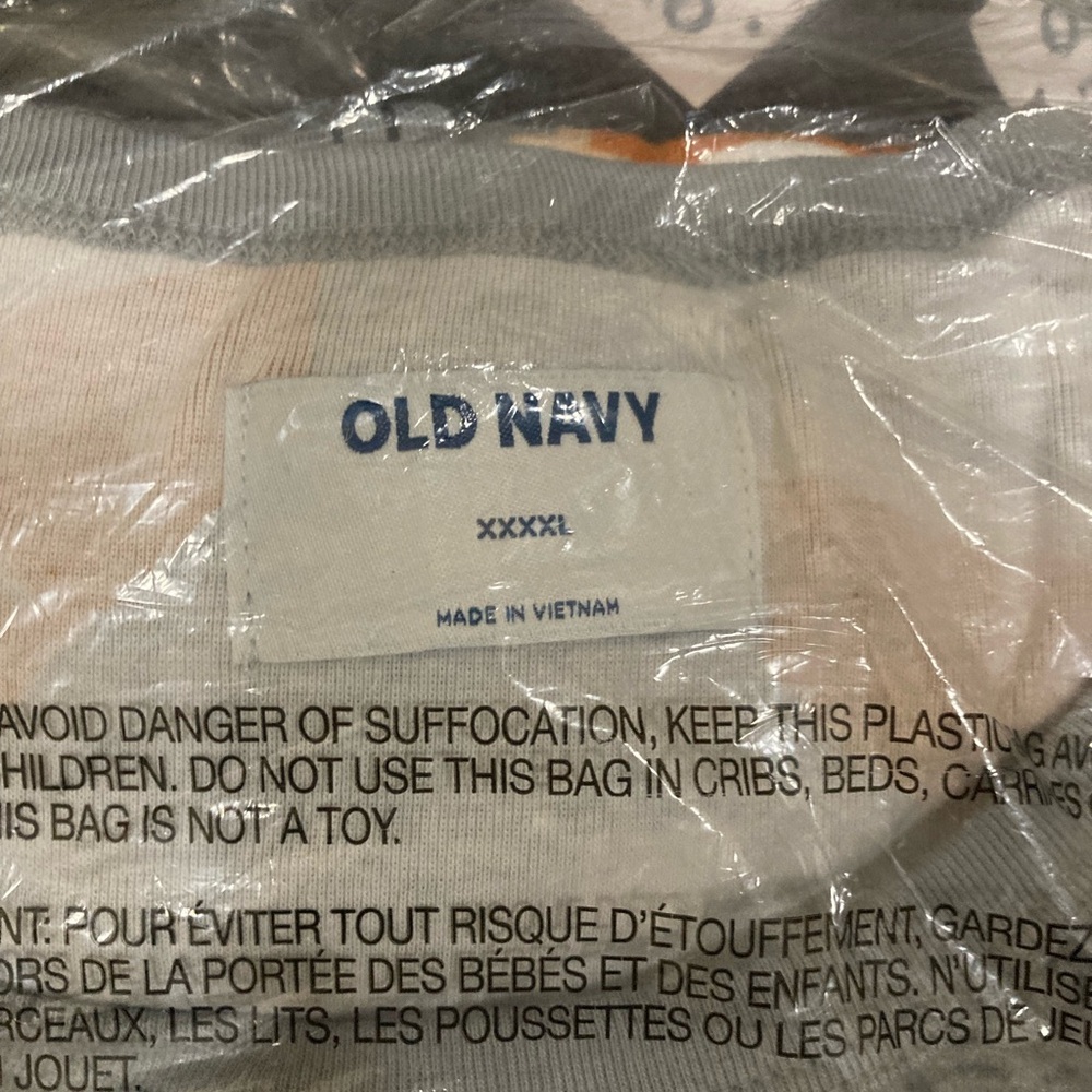 Old Navy Gray and Orange Graphic Shirt